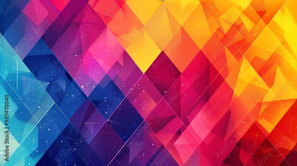 Poster vibrant triangular abstract colorful background