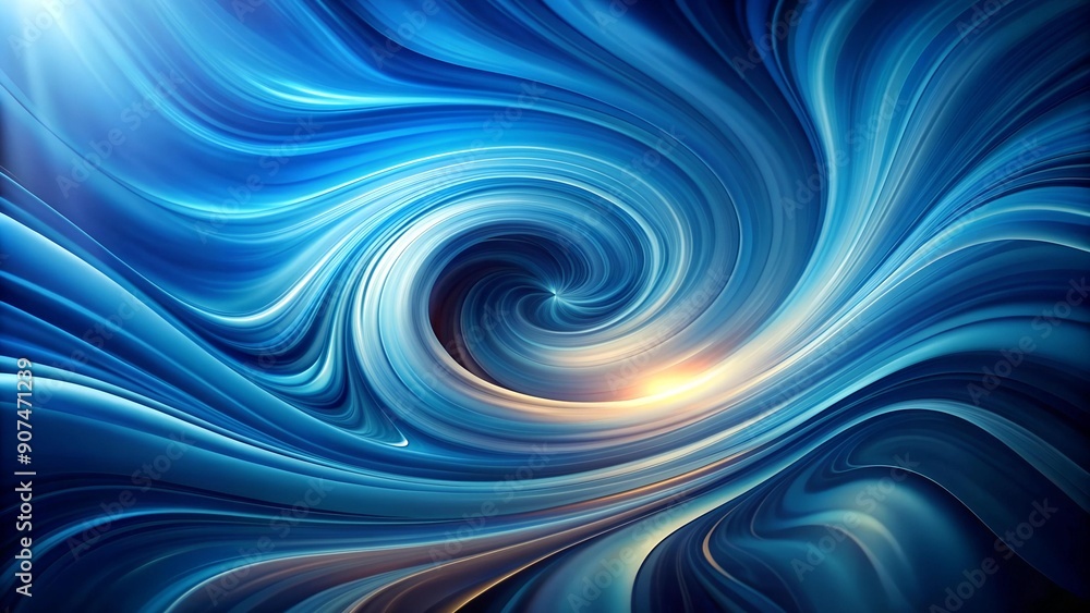 Poster abstract blue swirls: a symphony of motion and color generative ai