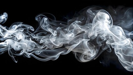 Ethereal Swirls of Smoke: An Abstract Symphony in White and Black  AI Generated