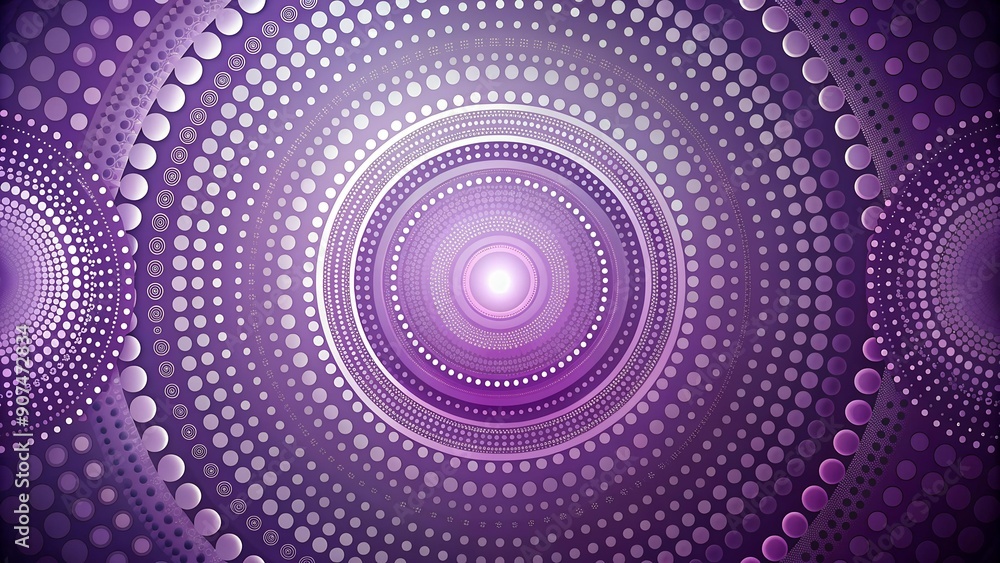 Poster whispers of lavender: a symphony of concentric circles in soft hues generative ai