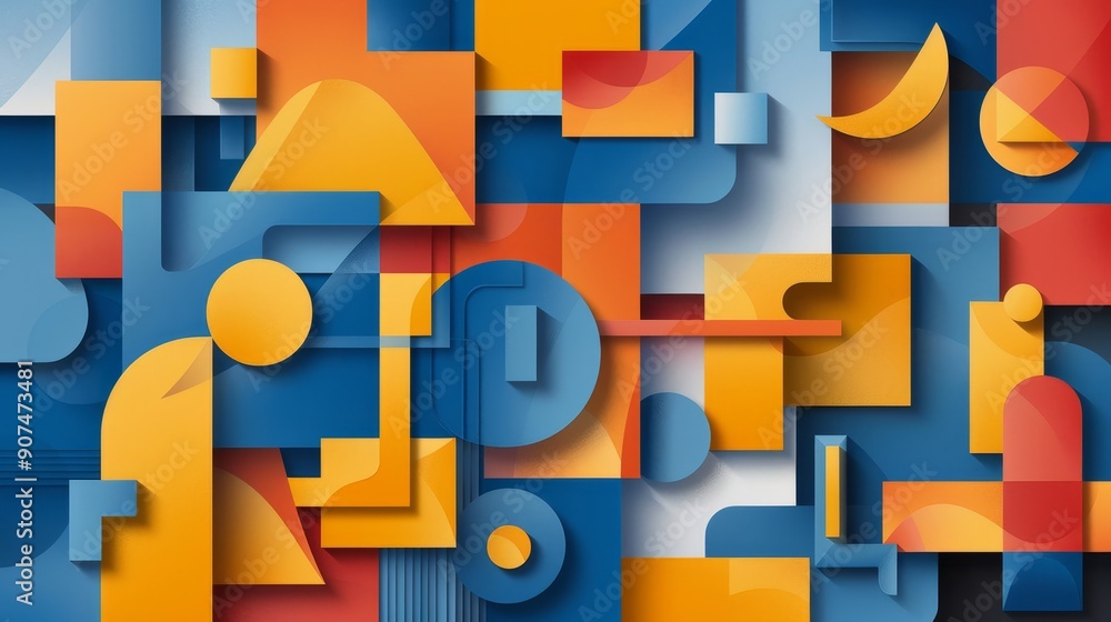 Poster colorful 3d cube pattern vector background for tech business concept