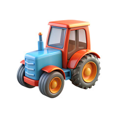 Obraz premium red tractor isolated on white