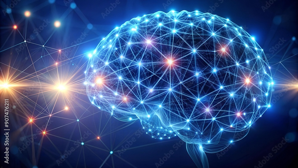 Aufkleber synaptic symphony: a dance of data and neural connections generative ai