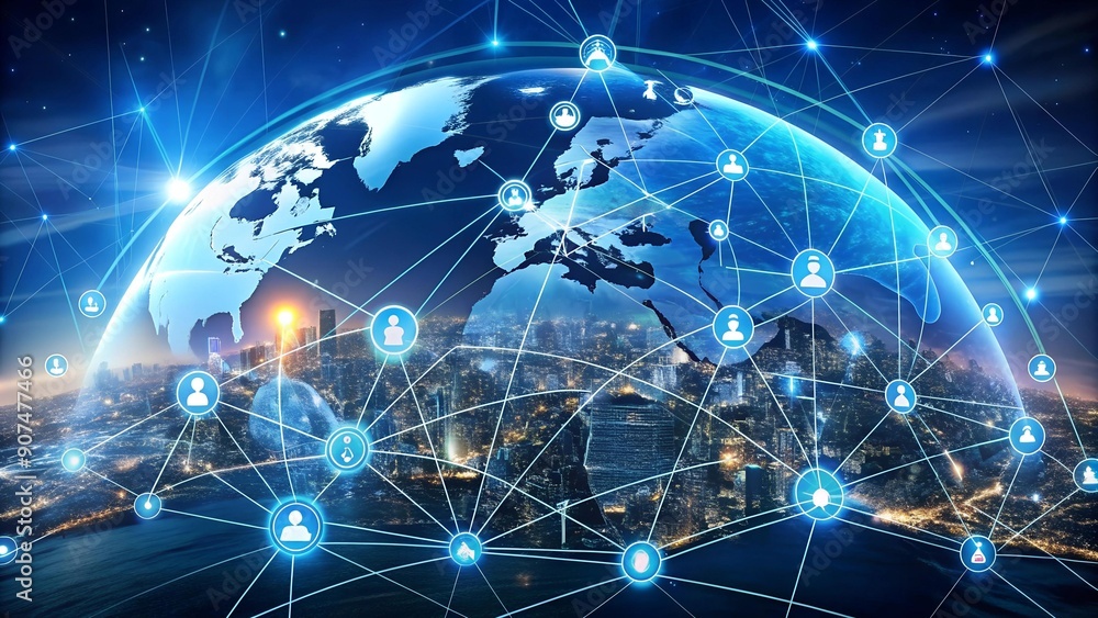 Poster connecting the world: a visual representation of global business and the internet of things generati