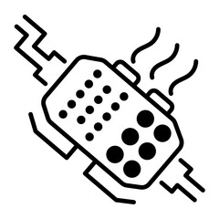 Catalytic converter line style icon 