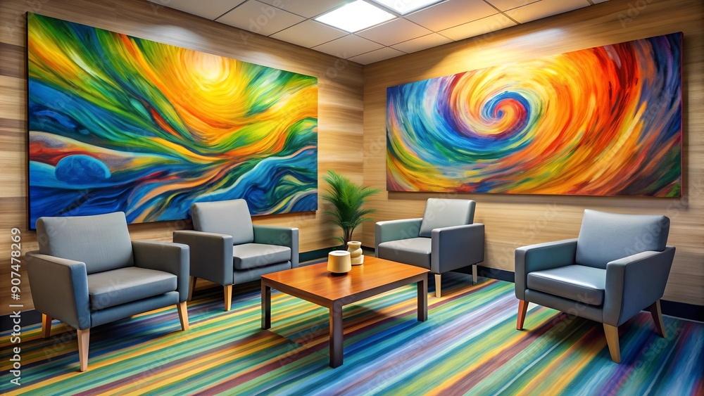 Poster the waiting room: a tapestry of textures generative ai