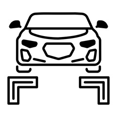 An outline style icon of car ramp 