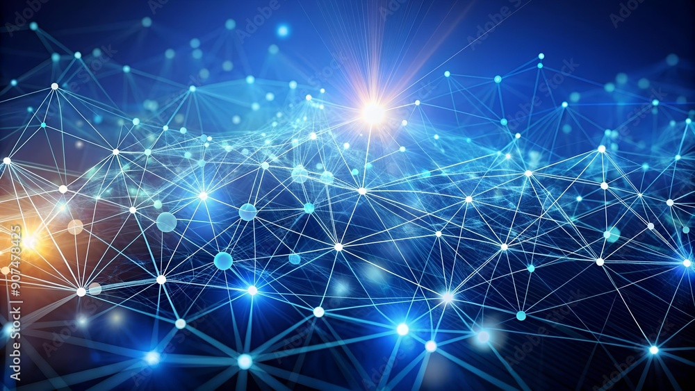 Aufkleber abstract network of data connections: a visual representation of modern business communication ai ge