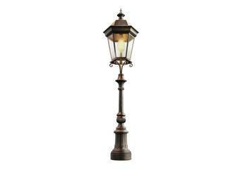Fototapeta premium vintage style street lamp isolated on transparent background.