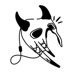 A glyph style icon of evil mask 