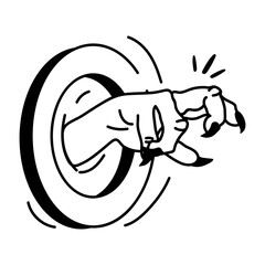 A drawing style icon of spooky hand 