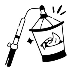 A hand drawn style icon of spooky lamp 