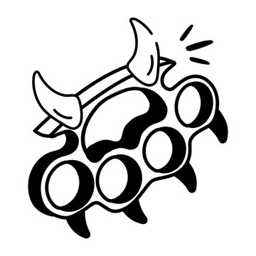 A hand drawn icon of brass knuckles