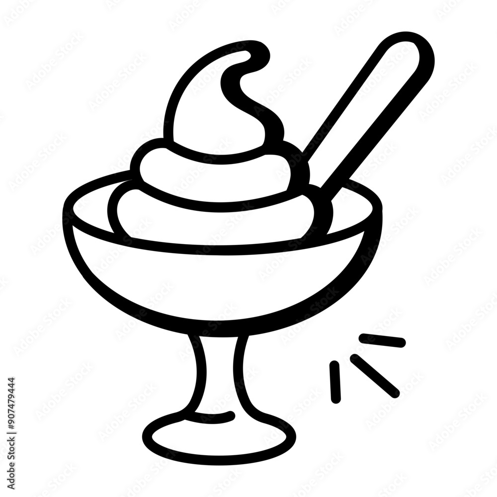 Sticker Doddle style icon of meringue cup 