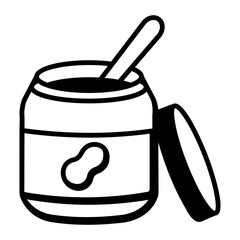 A sketchy style icon of peanut butter 