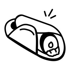 A hand drawn icon of cannoli 