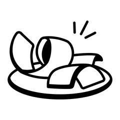 A sketchy style icon of chocolate shaving 