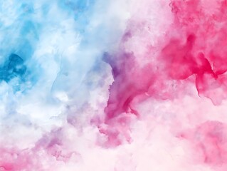 Fototapeta premium Blue and Pink Watercolor Cloud Abstract