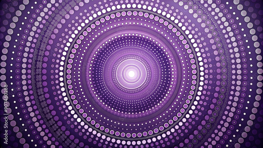 Poster whispers of lavender: a symphony of concentric circles in soft hues generative ai