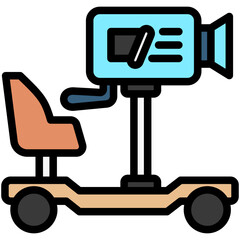 Dolly Track lineal multi color, related to movie and cinema theme. Use for modern concept, UI or UX kit, web and app development.