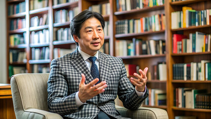 Asian man discussing a business plane in a office meeting 