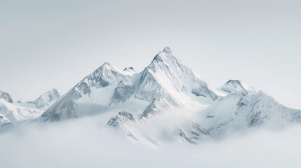Mountain Range Covered in Snow During Winter in the Swiss Alps