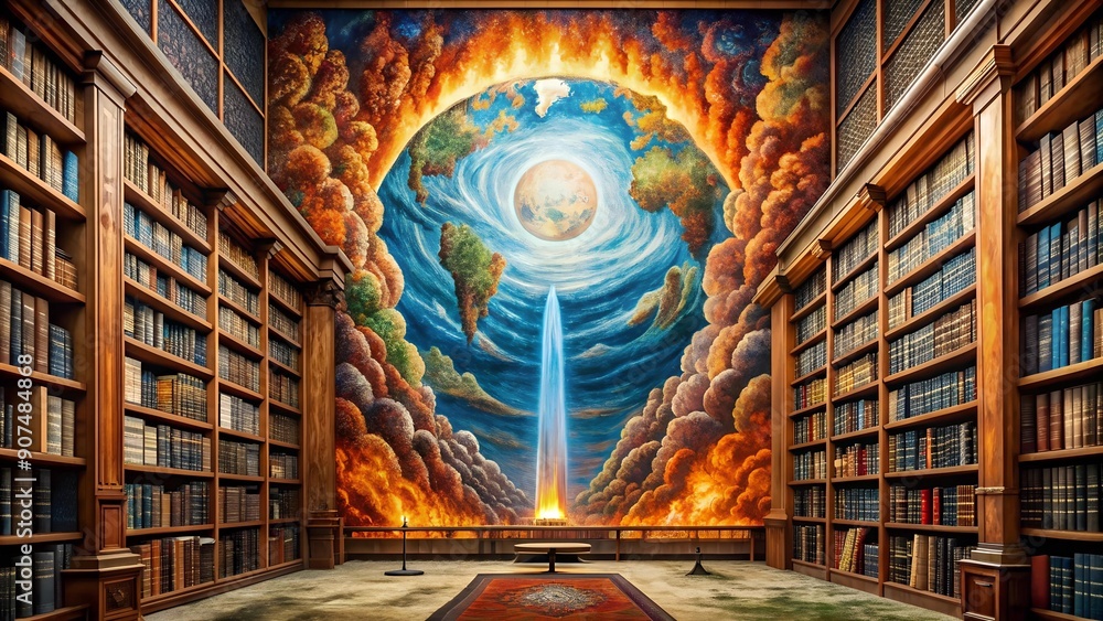 Poster the library of elemental knowledge: a tapestry of whispering elements generative ai