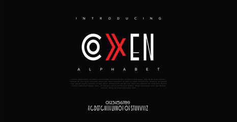 Cxcn Unique wide sans serif display font vector