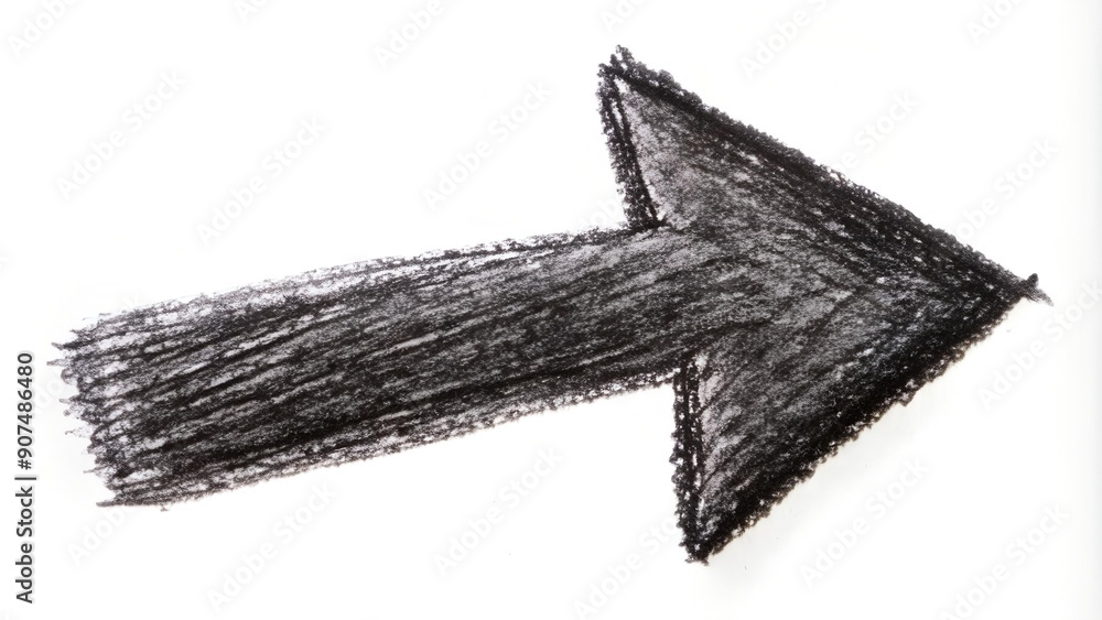 Aufkleber abstract charcoal arrow with whimsical scribbles generative ai