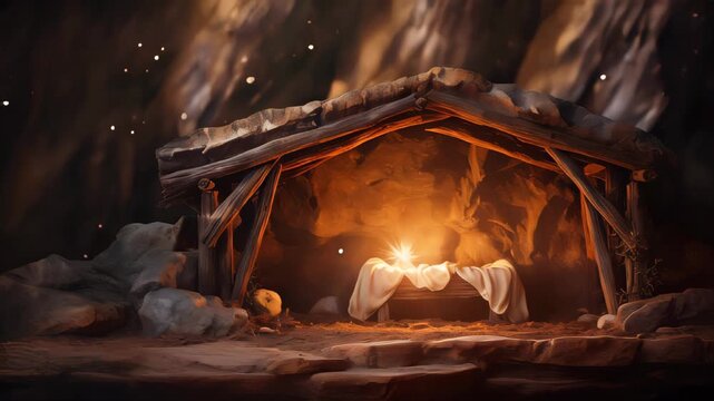 Empty manger with Comet Star