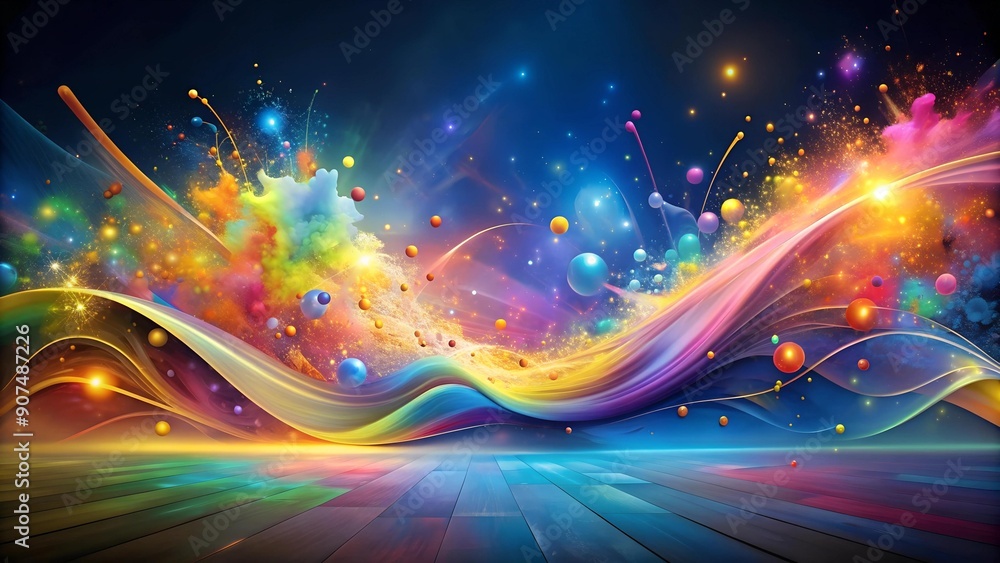 Poster celestial symphony: a dance of colors and forms generative ai