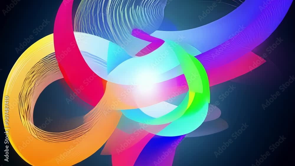 Poster experience a mesmerizing display of colorful abstract patterns swirling and intertwining under a cos