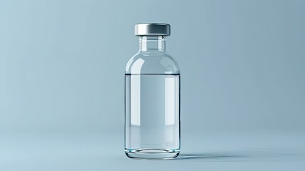 A clear bottle of water sits on a table