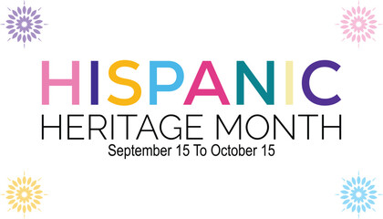 Hispanic Heritage Month is observed every year on September.Holiday concept background, placard, banner design template Vector illustration background design.