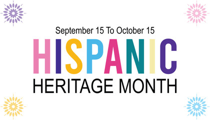 Hispanic Heritage Month is observed every year on September.Holiday concept background, placard, banner design template Vector illustration background design.