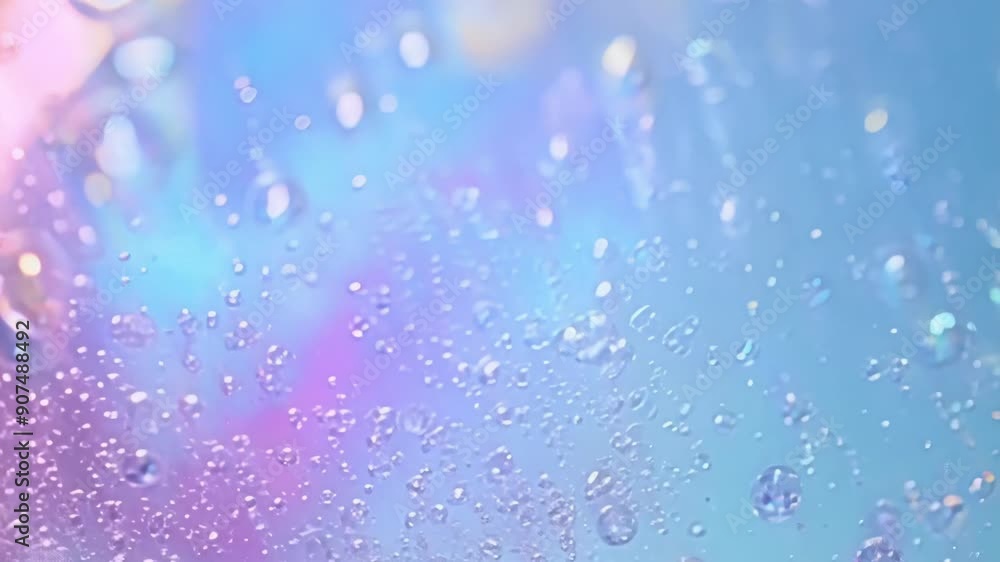 Poster a series of soap bubbles popping in slow motion revealing the iridescent colors and textures within.