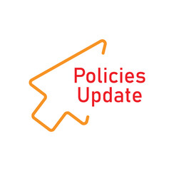 Policies Update sign on white background