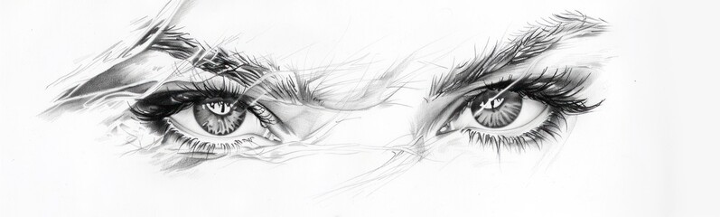 Obraz premium Intense Eyes Drawn in Graphite