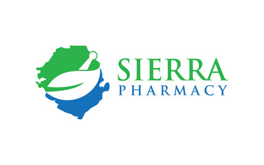 Pharmacy with sierra map logo template element