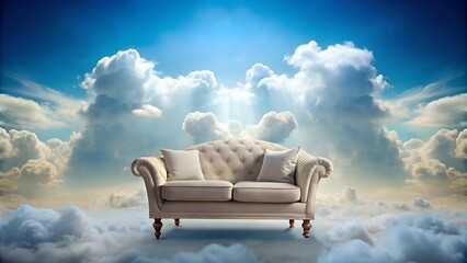 Clouds of Comfort: A Surreal Sofa Dream  Generative AI
