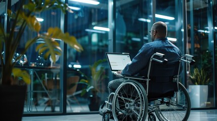 The man in a wheelchair