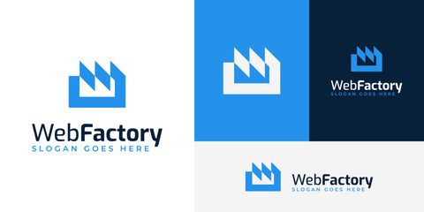 Modern Website Web Development Factory Programming Engineer Industry Logo Design Branding Template