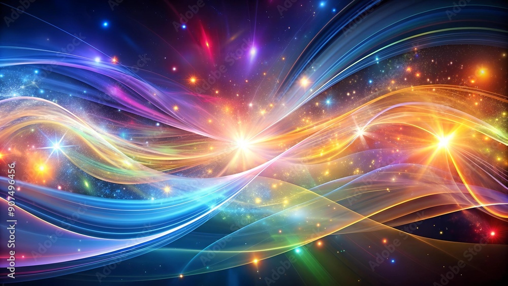 Poster celestial swirls: a symphony of light and motion generative ai