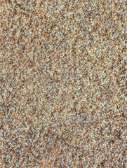 A close-up view of granular texture with varied beige and brown particles, showcasing intricate details and natural colors
