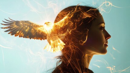 Woman with a Golden Eagle in Her Mind