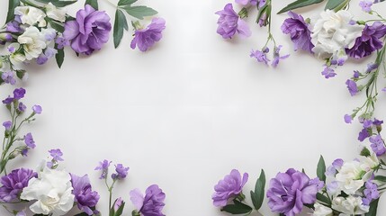 A close up of a bunch of purple flowers with a white background