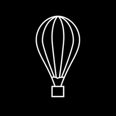 Fototapeta premium Heißluftballon Logo / Symbol, weiß auf schwarz 