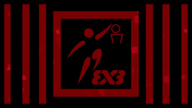 Animation Background for 3x3 Basketball sport symbol