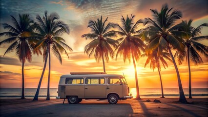 Coastal Tranquility: A Sunset Symphony of Colors  Generative AI
