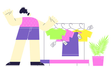 Woman is shopping for new clothes